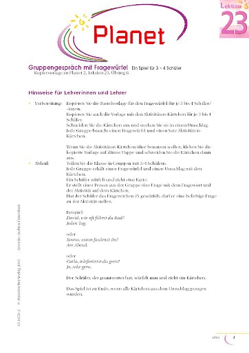 Gruppengespräch mit Fragewürfel