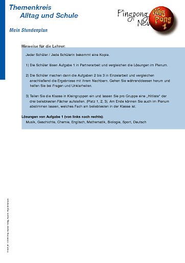 Mein Stundenplan