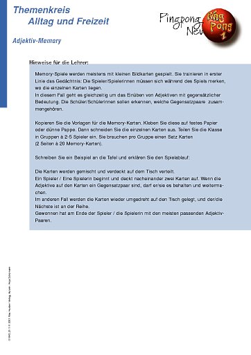 Adjektiv-Memory