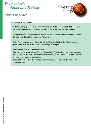 Wohin in den Ferien?