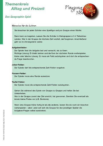 Das Geographie-Spiel