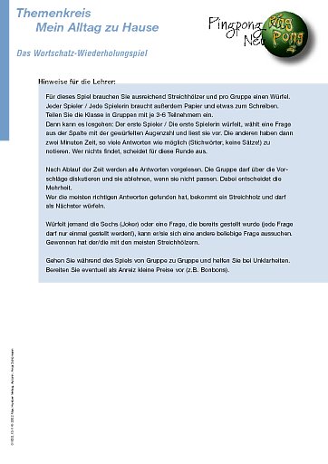 Das Wortschatz-Wiederholungspiel