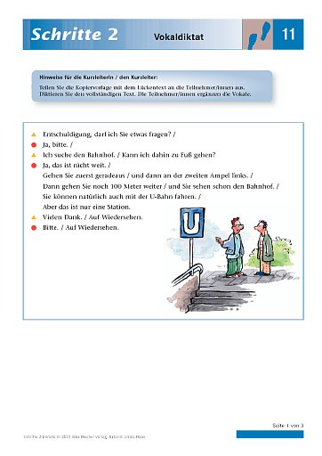 Lektion 11: Vokaldiktat / Diktat