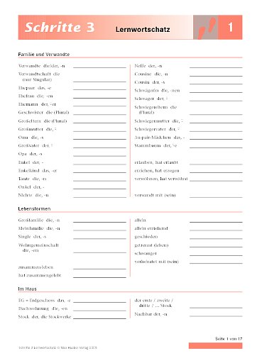 Schritte 3: Lernwortschatz