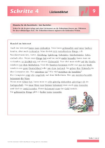 Lektion 9: Lückendiktat