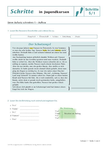 Lektion 1: Einen Aufsatz schreiben 1 – Aufbau