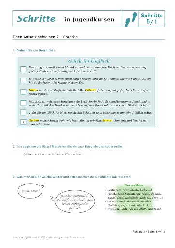 Lektion 1: Einen Aufsatz schreiben 2 – Sprache