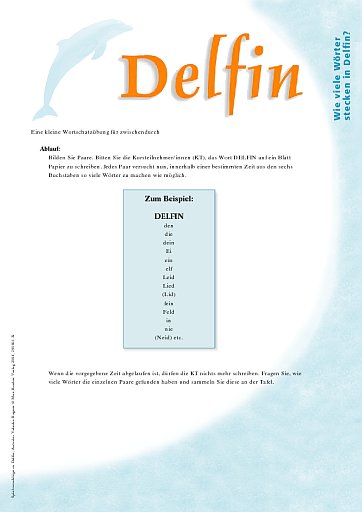 Wie viele Wörter stecken in Delfin?