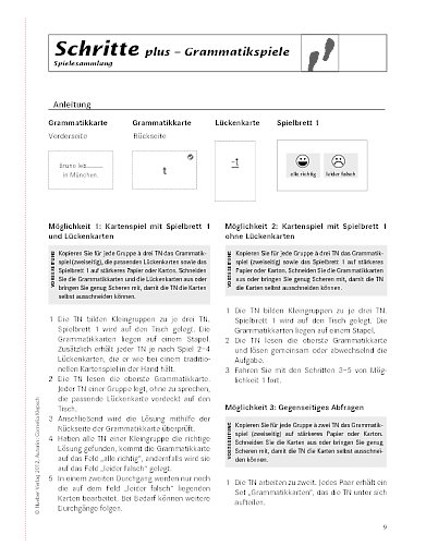 Grammatikspiele - Anleitung