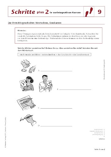 Wortschatz, Satzkarten