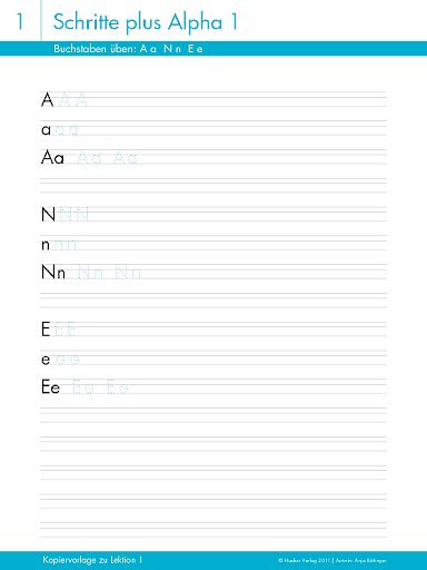 Buchstaben üben: A a N n E e