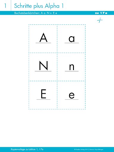 Buchstabenkärtchen: A a N n E e