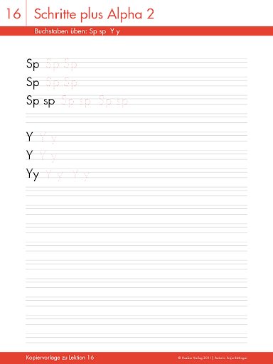Buchstaben üben: Sp sp Y y