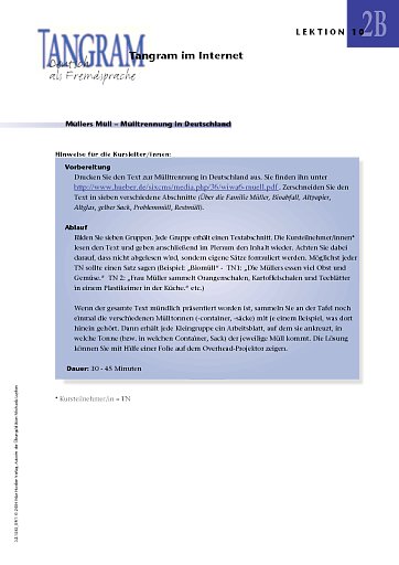 Müllers Müll - Mülltrennung in Deutschland