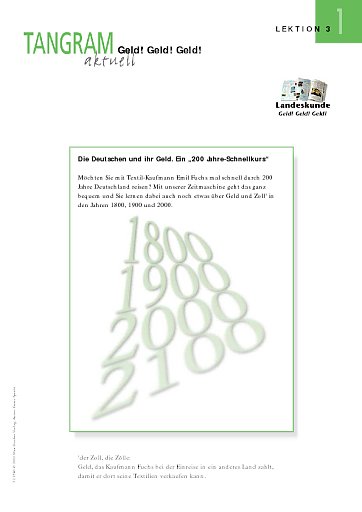 Die Deutschen und ihr Geld. Ein "200 Jahre-Schnellkurs"