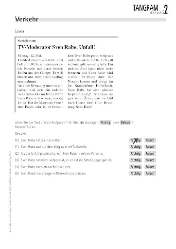Arbeitsblatt "Verkehr"