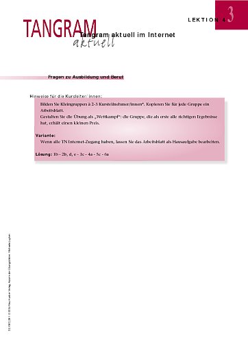 Fragen zu Ausbildung und Beruf