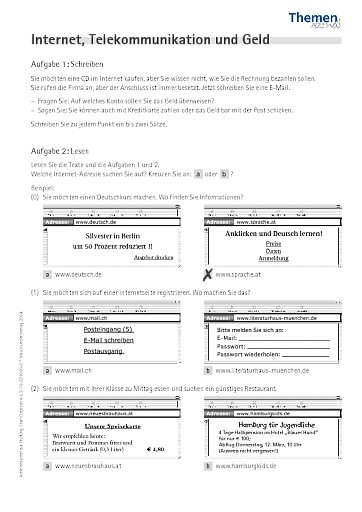 Internet, Telekommunikation und Geld (nach Aufgabe 7)