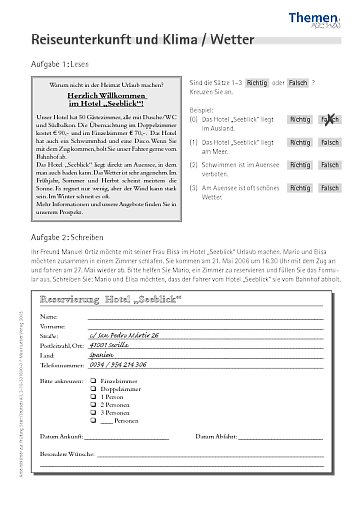 Reiseunterkunft und Klima/Wetter