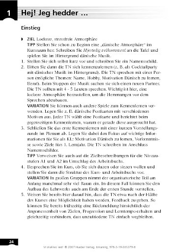 Lehrerhandbuch, Lektion 1