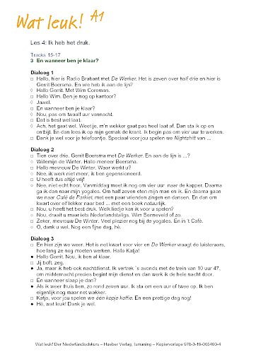 Les 4: Ik heb het druk.