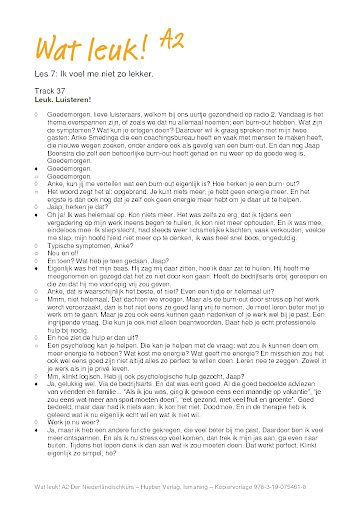 Les 7: Ik voel me niet zo lekker.