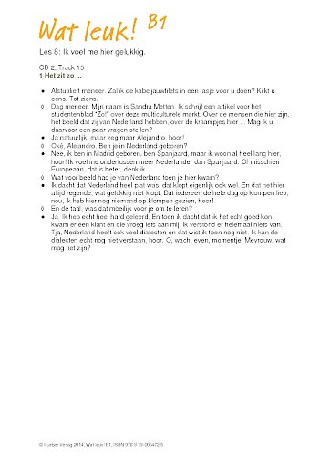 Les 8: Ik voel me hier gelukkig.