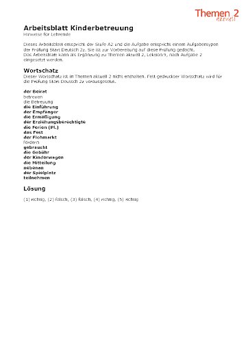 Kinderbetreuung (Aufgabe 3)