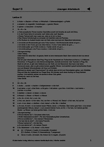 Arbeitsbuch: L&ouml;sungen