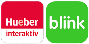 Logo von Hueber interaktiv und Blink 