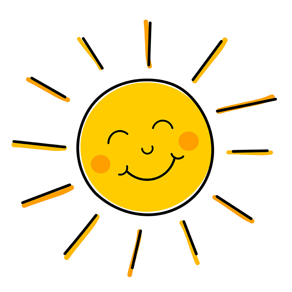 Illustration einer lachenden Sonne