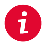 Informationssymbol: weißes i in einem roten Kreis
